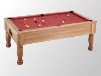 billard de style: Billard 8 pool monarch ascot tapis rouge teinté chataignier.