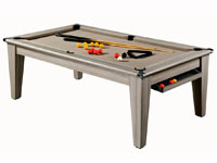 Billard en promotion, le moins cher: Billard york 7 ft bois flotté tapis couleur taupe.