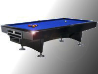 Billard Am�ricain 9Ft Challenger noir laqu� tapis bleu