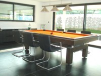 Billard Lafuge Américain: Billard table design arcade 2m60 tapis orange lisere aluminium Valenciennes