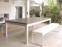 billard transformable en table: Billard Fusion Table Aramith aluminium cerisier banc blanc
