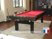 Billard Lafuge Américain: Billard Lafuge contemporain Americain Arcade 2m30 laque noir tapis rouge livraison a Liege