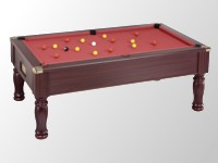 Billard eight pool monarch colori du bois acajou colori tapis rouge