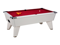 Billard en promotion, le moins cher: Billard Oméga 2.0 pool Anglais blanc tapis rouge 7ft