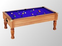 Billard anglais elegance monarch pieds tourn�s travaill�s noyer tapis bleu.