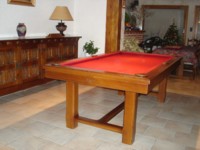 billard americain rustique chene fonce transformable en billard francais