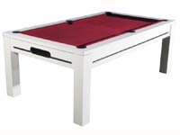 Billard Manchester blanc tapis bordeau
