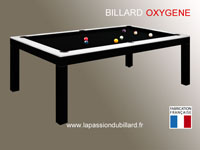 billard mixte français, américain, 3 en 1: Billard contemporain table bi-ton Oxygene noir et blanc