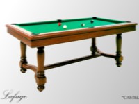 Fabricant de billard lafuge: billard americain francais Castel merisier pieds tournes avec traverse