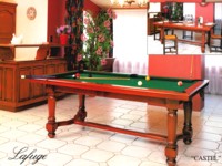 billard de salon et de style: billard americain transformable francais table Castel merisier pieds tournes traverse