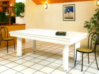 billard français, billard carambole: Billard laque blanc Elegance contemporain avec plateau table 