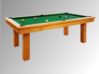 billard contemporain: Billard pool americain Loft 2m30 chene massif moyen tapis simonis vert