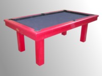 Billard Loft transformable kotibe massif teinte rouge tapis simonis noir