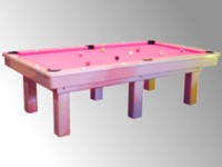 Billard Lafuge Américain: Billard laque gris metalise americain 2m80 Le Competition tapis fushia