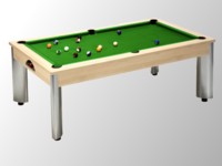 billard contemporain: billard pool moderne Fusion chêne claire tapis vert