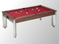 billard pool moderne Fusion chêne foncé tapis bordeau