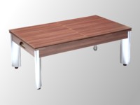 billard pool moderne Fusion chêne foncé plateau transformable manger tapis vert