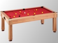 billard pool pieds droits Windsor chêne claire tapis bordeau