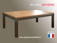billard transformable en français: Billard design Oxygene pieds inox plateau table chene naturel