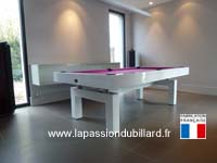 billard transformable en table: Table de billard contemporain Arcade 2m30 laque blanc region lilloise.