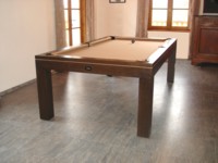 billard de salon et de style: Table de billard design Eos convertible par ajout de plateau chene teinte wenge livre sur boulogne.