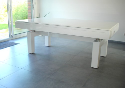 Photo et descriptif: Table de billard laque blanc Arcade metropole Lilloise