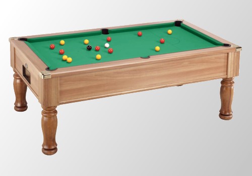 Photo et descriptif: Table de billard monarch tapis vert teinte chataignier