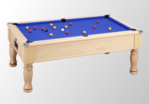 Photo et descriptif: Billard anglais dpt monarch dimension 6 ft teinte peche tapis de billard bleu