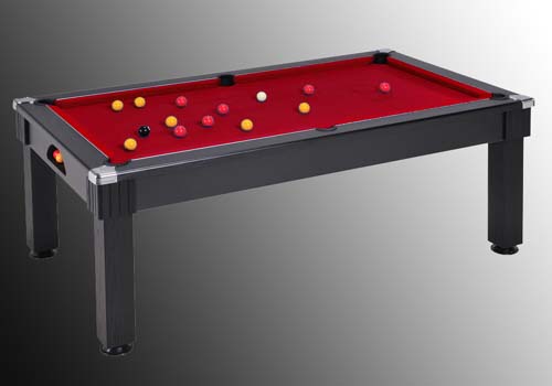 Photo et descriptif: table de billard windsor noir tapis bordeau