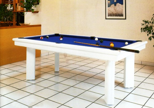 Photo et descriptif: Billard laque blanc pool americain Elegance contemporain 