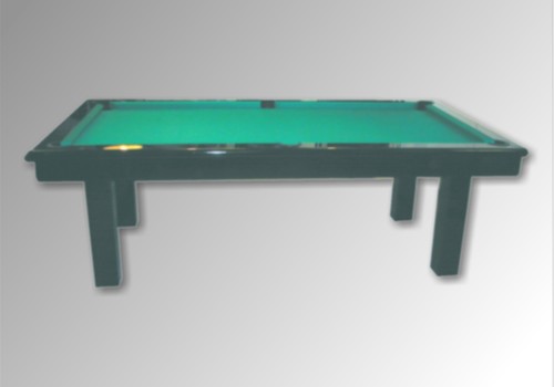 Photo et descriptif: Billard Loft laque noir contemporain table de a manger tapis simonis vert