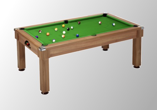 Table à Manger Transformable en Billard 7FT Bois et Pieds Noirs