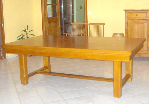 Photo et descriptif: billard Rustic chene fonce massif plateau table de ferme livraison en Somme