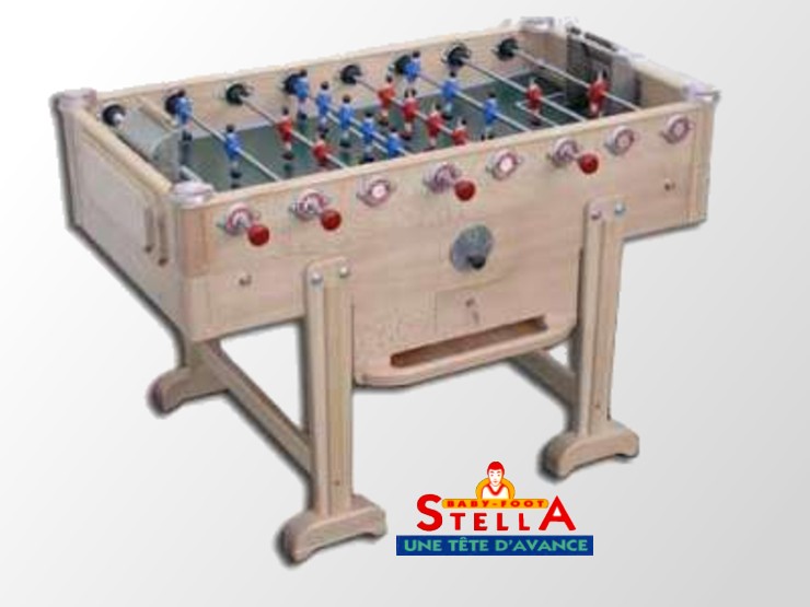 Baby foot stella Champion Rtro Htre naturel avec monnayeur.