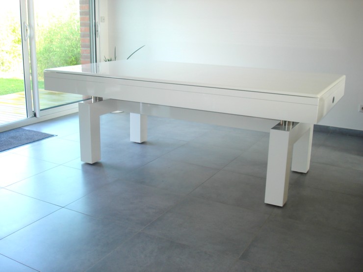 Table de billard laque blanc Arcade metropole Lilloise