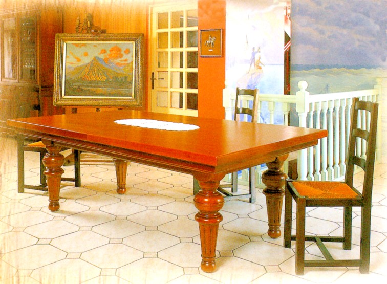 Billard Louis Philippe kotibe massif merisier table de salle  manger