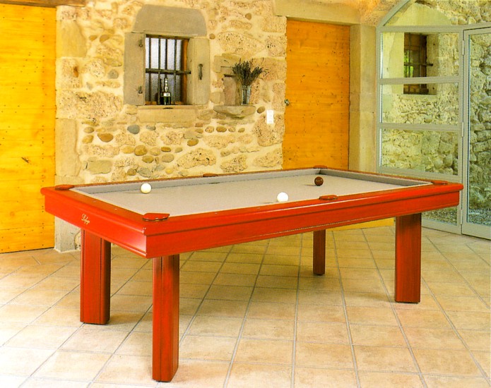 Billard  Elegance transformable en billard francais ligne moderne kotibe massif rouge