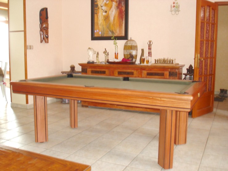 Billard 3 en 1 Elegance kotibe massif teinte meriser naturel pieds droits Nord pas de calais