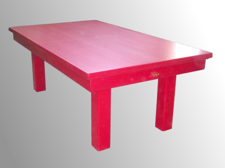 Billard Loft plateau table de salle  manger pool americain kotibe massif teinte rouge