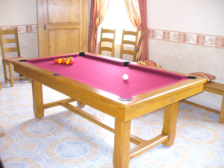 billard Rustic 3 en 1 francais americain table de ferme chene livre en Flandres