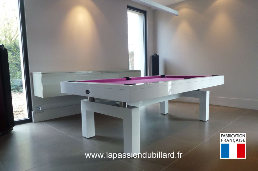 Table de billard contemporain Arcade 2m30 laque blanc region lilloise.